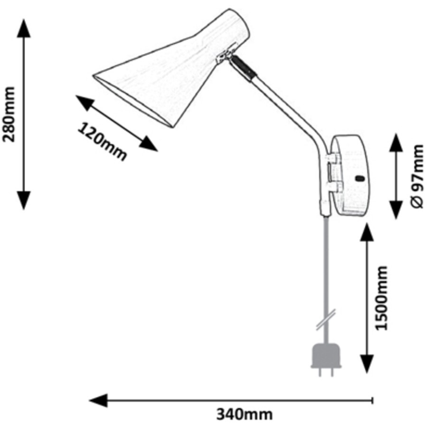 Rabalux - Mała lampa ścienna 1xE27/25W/230V