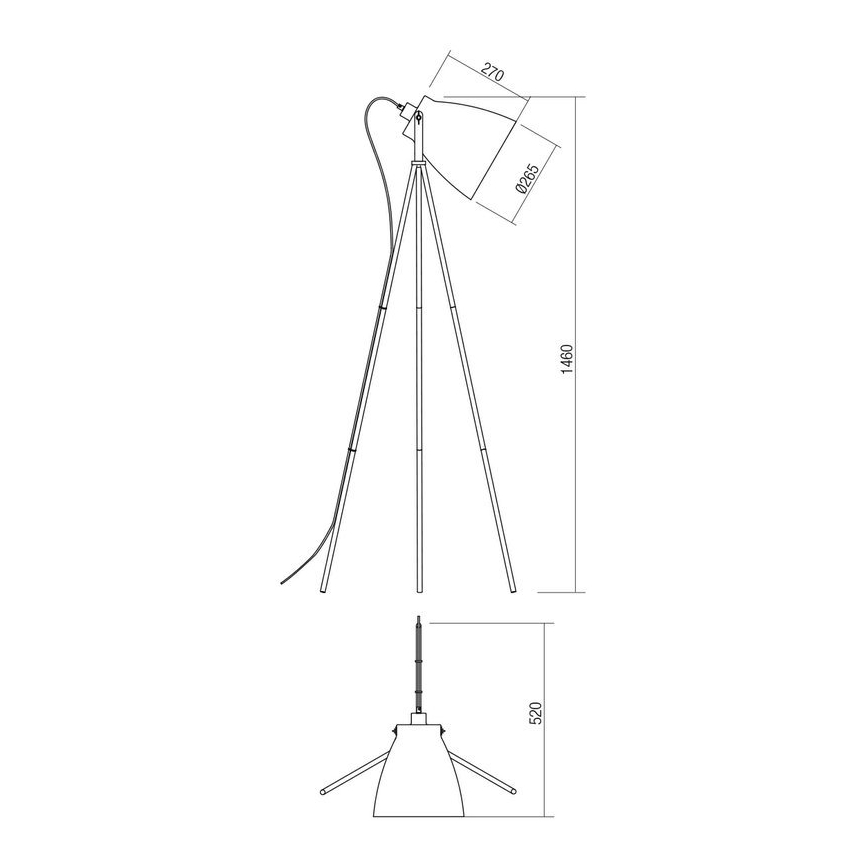 Redo 01-1276 - Lampa podłogowa ARNE 1xE27/42W/230V czarny