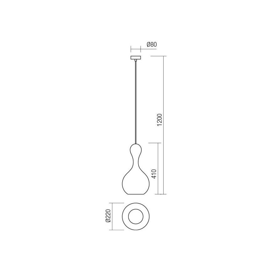 Redo 01-2260 - Żyrandol na lince LOB 1xE27/42W/230V śr. 22 cm miedź