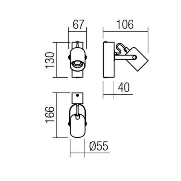 Redo 01-2415 - Kinkiet TAFFI 1xE27/42W/230V czarny/buk