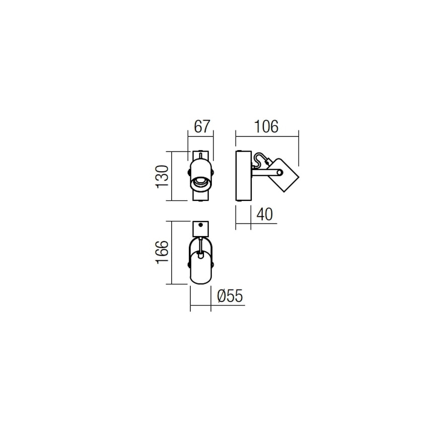 Redo 01-2415 - Kinkiet TAFFI 1xE27/42W/230V czarny/buk