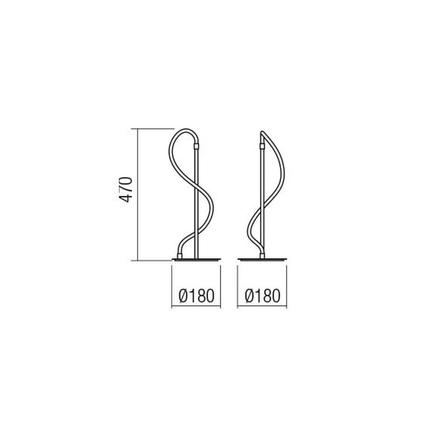 Redo 01-2530 - LED Ściemnialna lampa stołowa CORRAL LED/12W/230V czarna