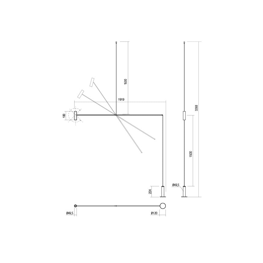 Redo 01-2695 - LED Lampa podłogowa ściemnialna PICAS LED/12W/230V czarna