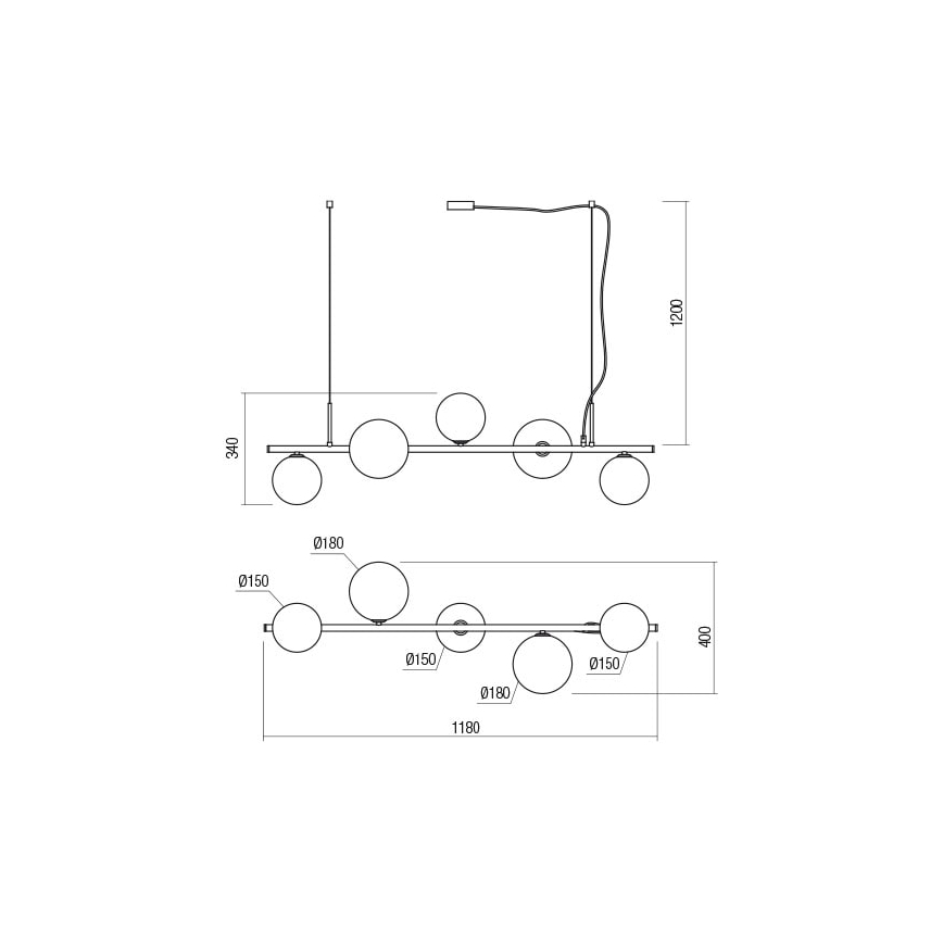 Redo 01-2779 - Żyrandol ROY 5xG9/10W/230V