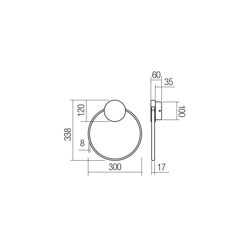 Redo 01-3102 - LED Kinkiet ATOM LED/11W/230V śr. 30 cm