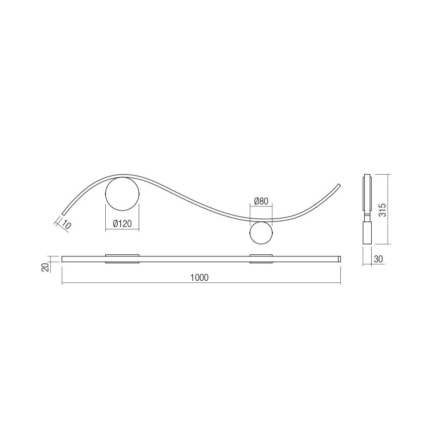 Redo 01-3113 - LED Kinkiet WAVE LED/11W/230V czarny