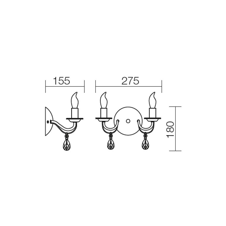 Redo 02-710 - Kinkiet FABIOLA 2xE14/28W/230V