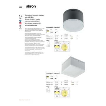 Redo 90107 - LED Plafon zewnętrzny AKRON 1xLED/9W/230V IP54