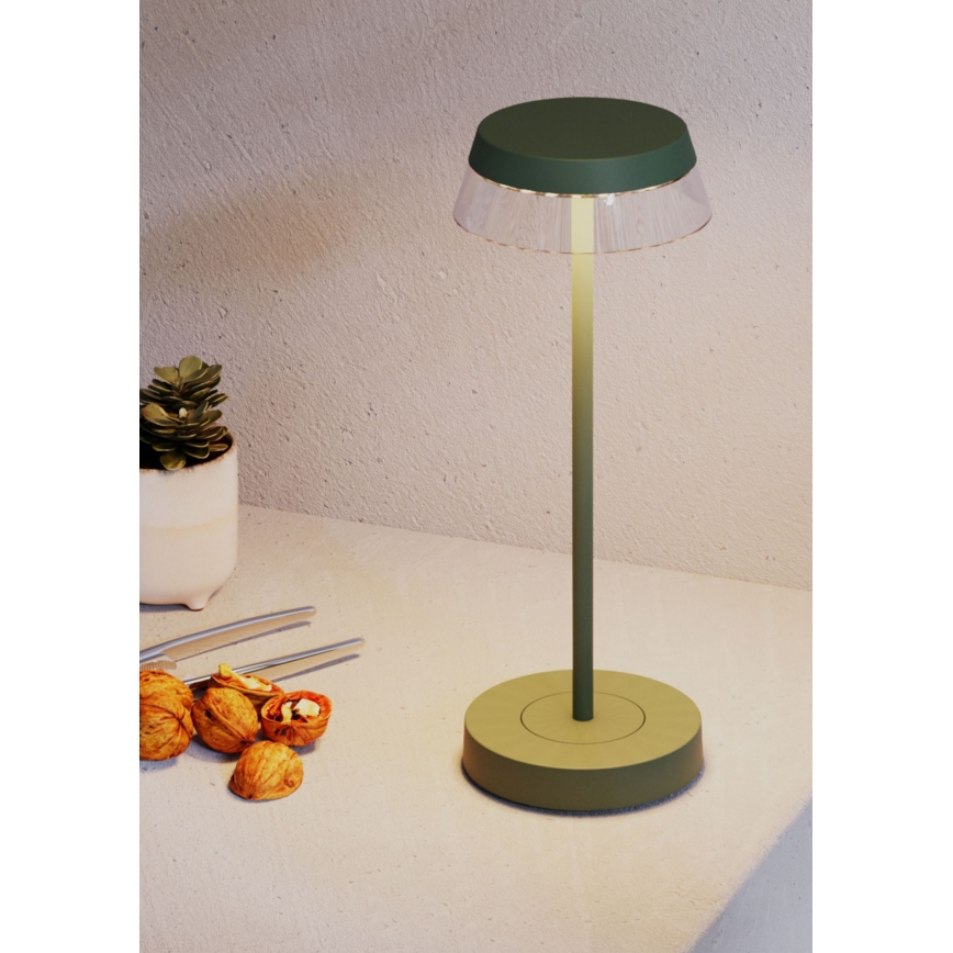 Redo 90309 - LED Ściemnialna dotykowa lampa stołowa ILUNA LED/2,5W/5V 2700-3000K 3000 mAh IP65 zielona