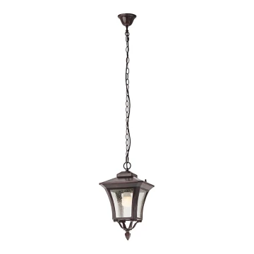 Redo 9670 - Lampa wisząca zewnętrzna na łańcuchu DUBLIN 1xE27/70W/230V IP44 brązowy