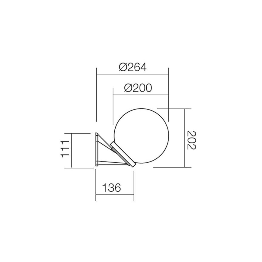 Redo 9866 - Kinkiet zewnętrzny SFERA 1xE27/28W/230V IP44