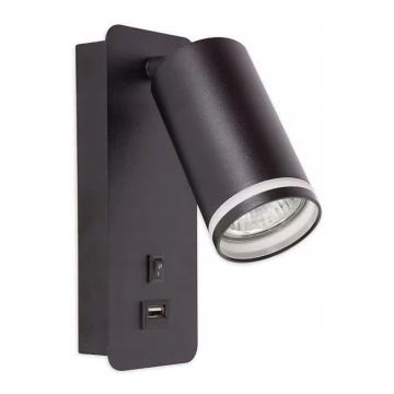 Reflektor ścienny 1xGU10/35W/230V USB