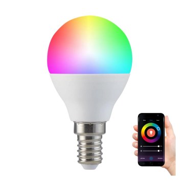 RGB LED Żarówka ściemnialna G45 E14/5,5W/230V 3000-6500K Wi-fi Tuya