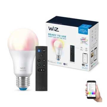 Ściemniana żarówka LED RGBW A60 E27/8,5W/230V 2200-6500K  CRI 90 Wi-Fi + pilot zdalnego sterowania - WiZ