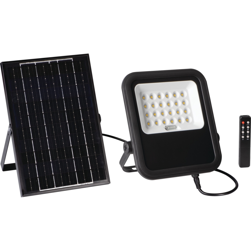 Ściemniane oświetlenie punktowe LED z panelem solarnym i czujnikiem zmierzchu LED/10W/10000 mAh 3,2V IP65 + pilot zdalnego sterowania