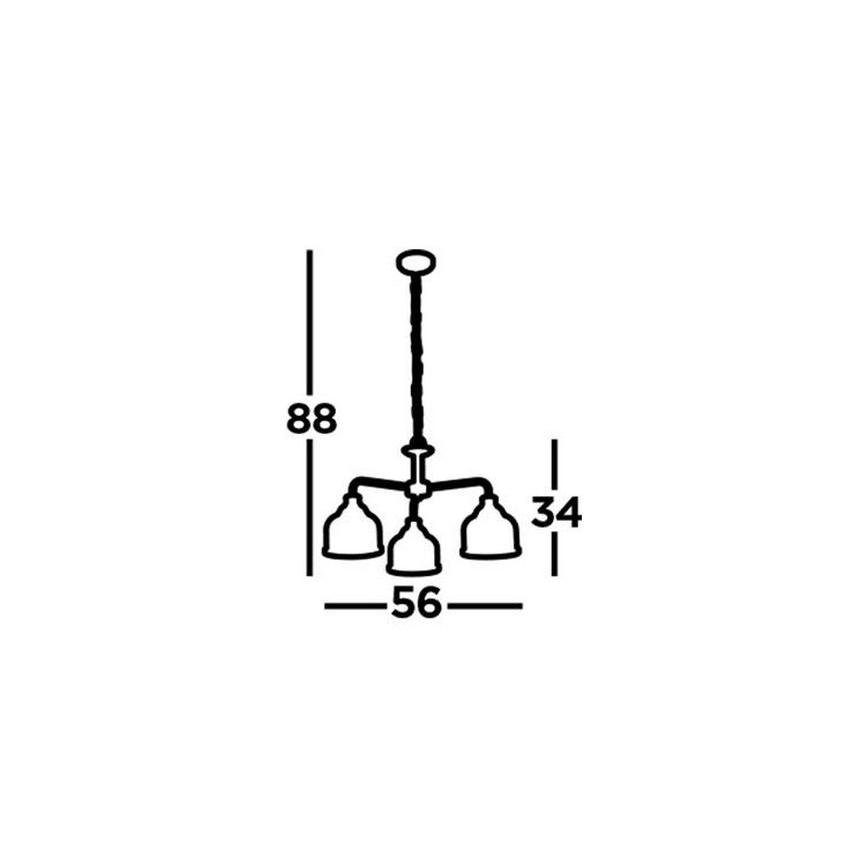 Searchlight - Żyrandol na łańcuchu BISTRO 3xE27/60W/230V mosiądz