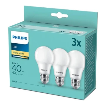 SED 3x LED Żarówka Philips E27/5,5W/230V 2700K