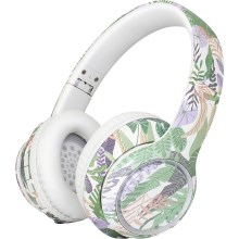 Sencor - Bezprzewodowe słuchawki z mikrofonem 3,7V/400 mAh zielone/białe