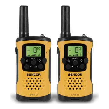 Sencor - ZESTAW 2x Walkie-talkie 3xAAA zasięg 5 km żółto/czarny