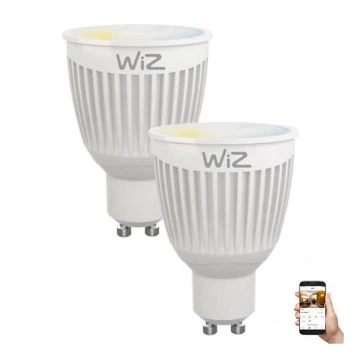 SET 2x LED Ściemnialna żarówka GU10/6,5W/230V 2700-6500K Wi-Fi - WiZ