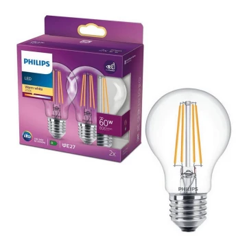 SET 2x LED Żarówka VINTAGE Philips E27/7W/230V 2700K