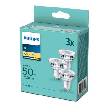 SET 3xLED Żarówka Philips GU10/4,6W/230V 2700K