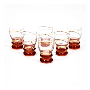 Set 6x glass for shots clear red