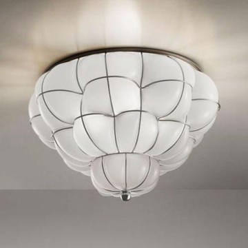 SIRU - Lampa sufitowa POUFF 3xE27/60W/230V chrom/biała szkło weneckie