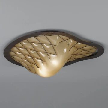 SIRU - Lampa sufitowa SANT'ERASMO 1xE27/60W/230V brązowa/beżowa szkło weneckie