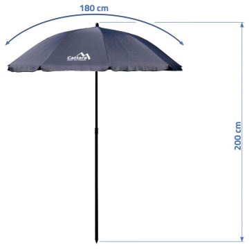 Składany uchylny parasol śr. 1,8 m szary