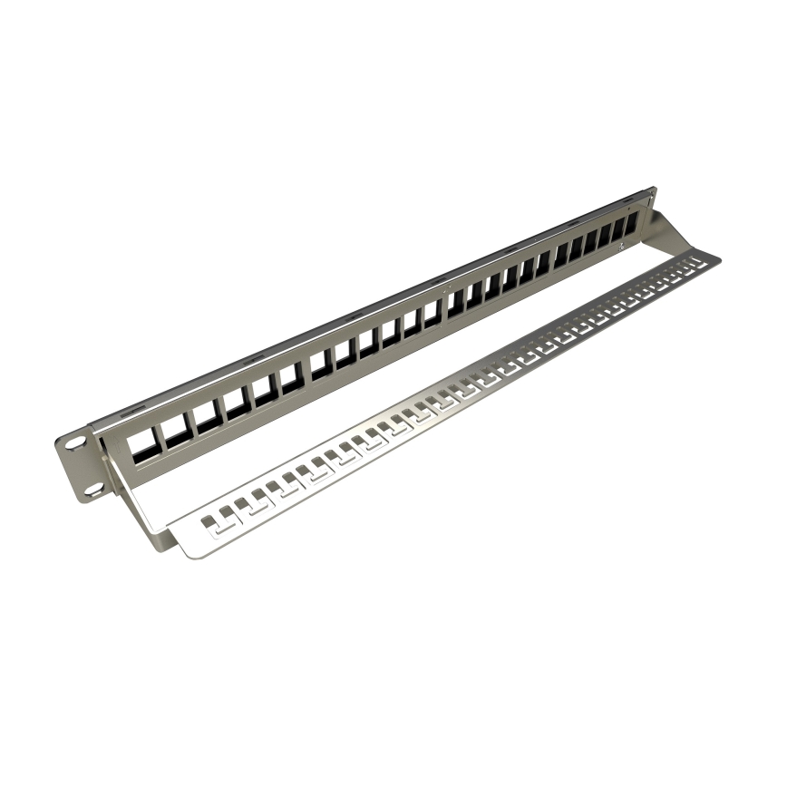 19" modułowy pusty patch panel 24 porty 1U