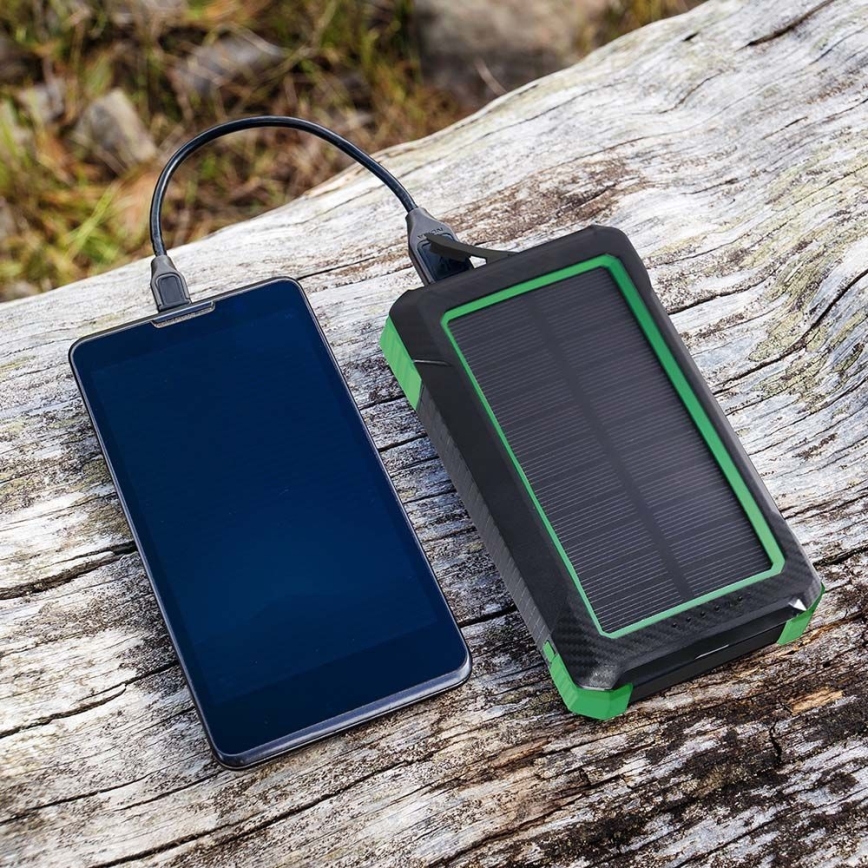 Solarny power bank Power Delivery 10000mAh/10W/5V czarny