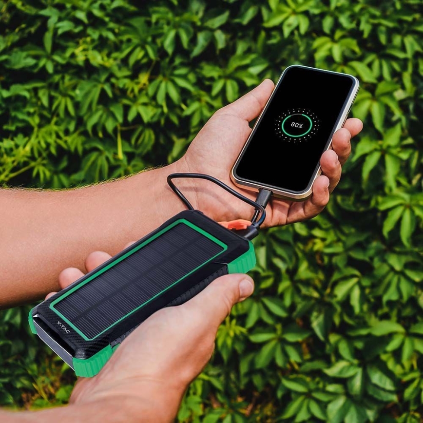 Solarny power bank Power Delivery 10000mAh/10W/5V czarny