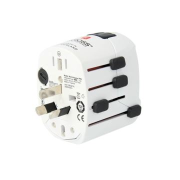 Uniwersalny adapter podróżny dla całego świata 230V + port USB