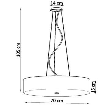 Żyrandol na lince SKALA 6xE27/60W/230V śr. 70 cm biały