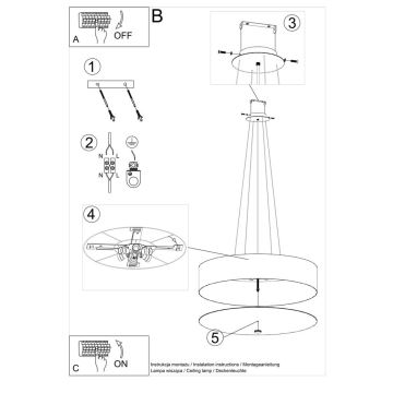 Żyrandol na lince SKALA 6xE27/60W/230V śr. 70 cm biały