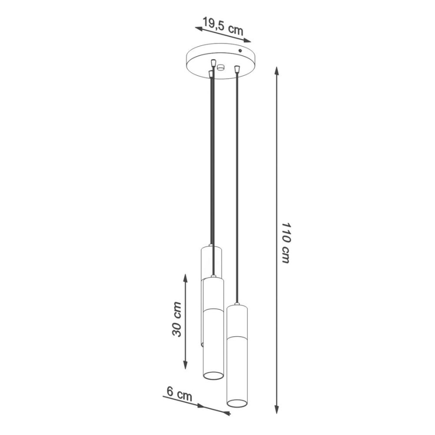 Żyrandol na lince BORGIO 3xGU10/40W/230V beton/metal biały