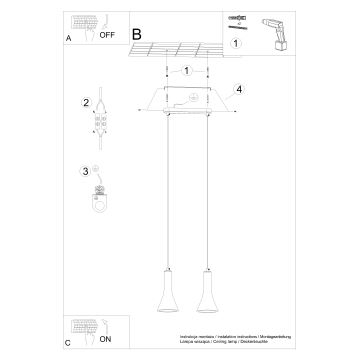 Żyrandol na lince REA 2xE14/12W/230V beton