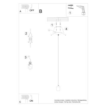 Żyrandol na lince NESO 1xE27/15W/230V beton