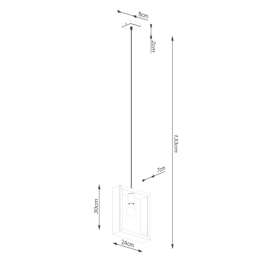 Żyrandol na lince ARIES 1xE27/15W/230V wenge