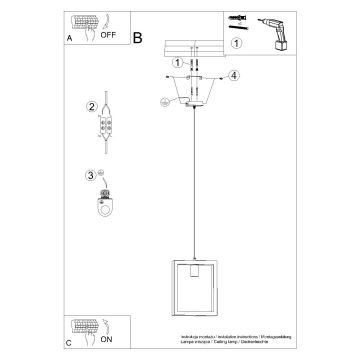 Żyrandol na lince ARIES 1xE27/15W/230V biały