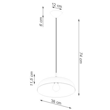 Żyrandol na lince GINA 1xE27/15W/230V śr. 38 cm biały