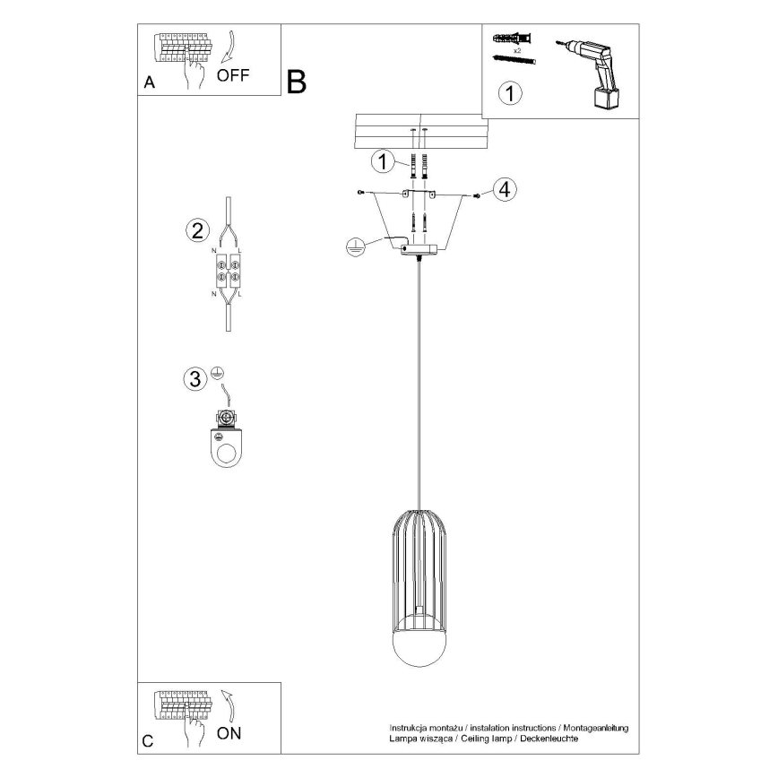 Żyrandol na lince BRINA 1xG9/8W/230V biały