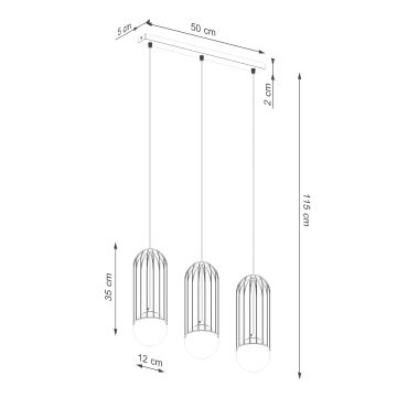 Żyrandol na lince BRINA 3xG9/8W/230V biały