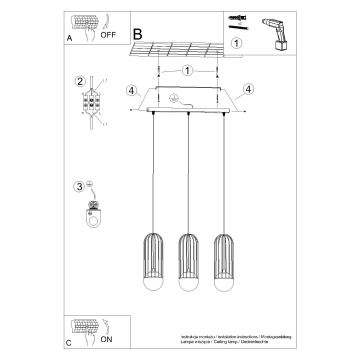 Żyrandol na lince BRINA 3xG9/8W/230V biały