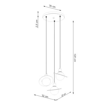 Żyrandol na lince HYPERION 3xG9/8W/230V biały