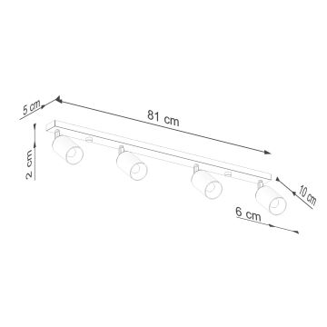 Oświetlenie punktowe WINX 4xGU10/10W/230V czarne/miedź