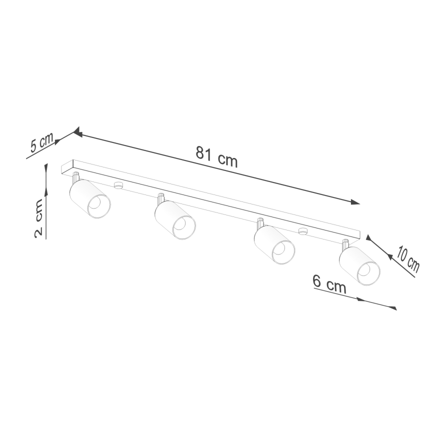 Oświetlenie punktowe WINX 4xGU10/10W/230V czarne/miedź