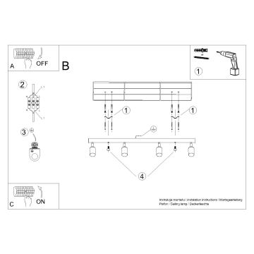 Oświetlenie punktowe WINX 4xGU10/10W/230V czarne/miedź