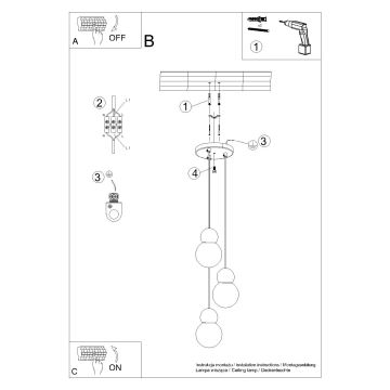 Żyrandol na lince PEKKA 3xG9/8W/230V biały